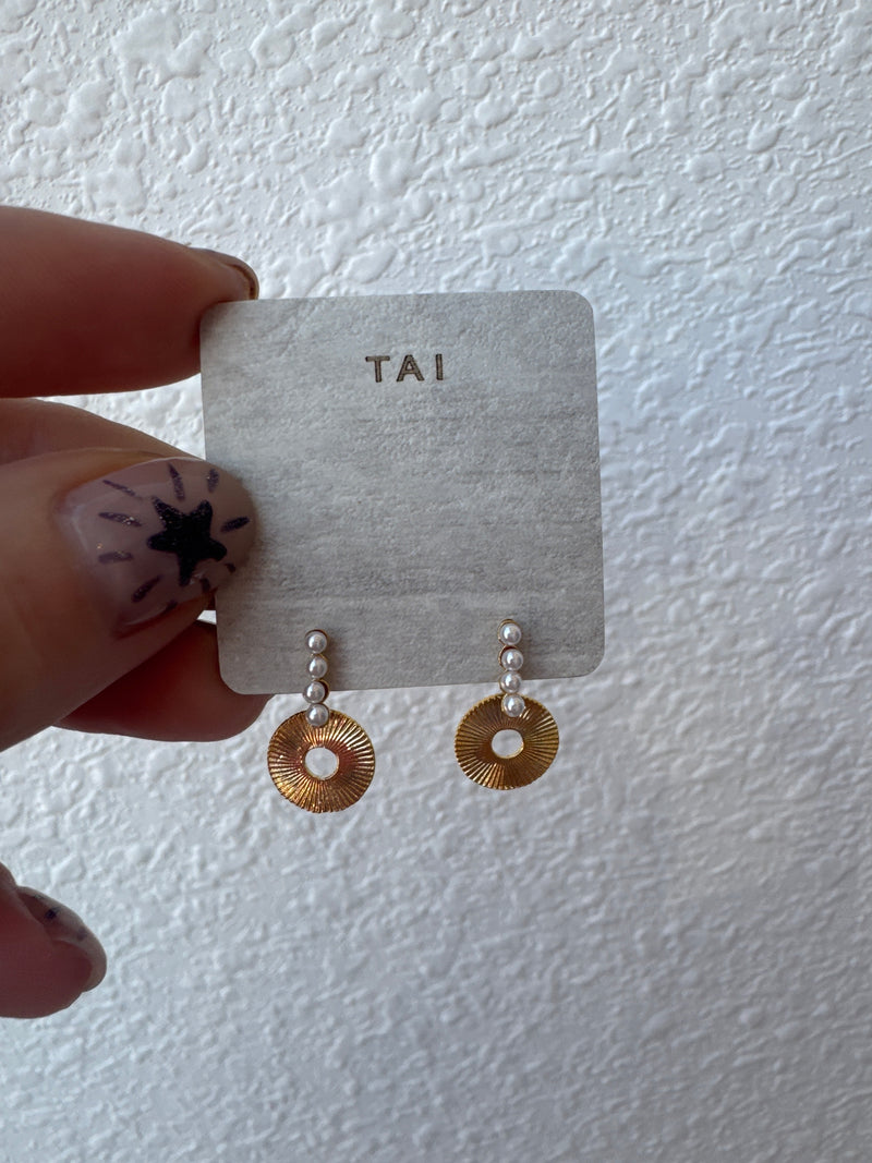 Mini Pearl Sundial Earrings