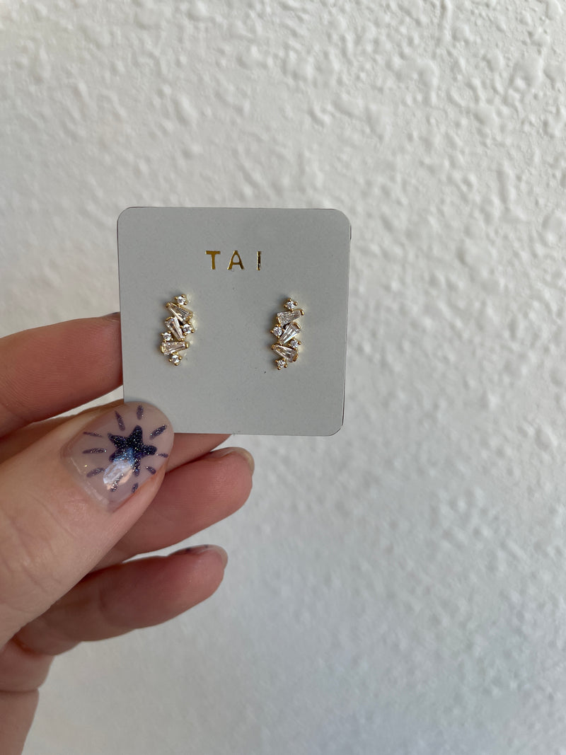 Baguette CZ Post Earrings