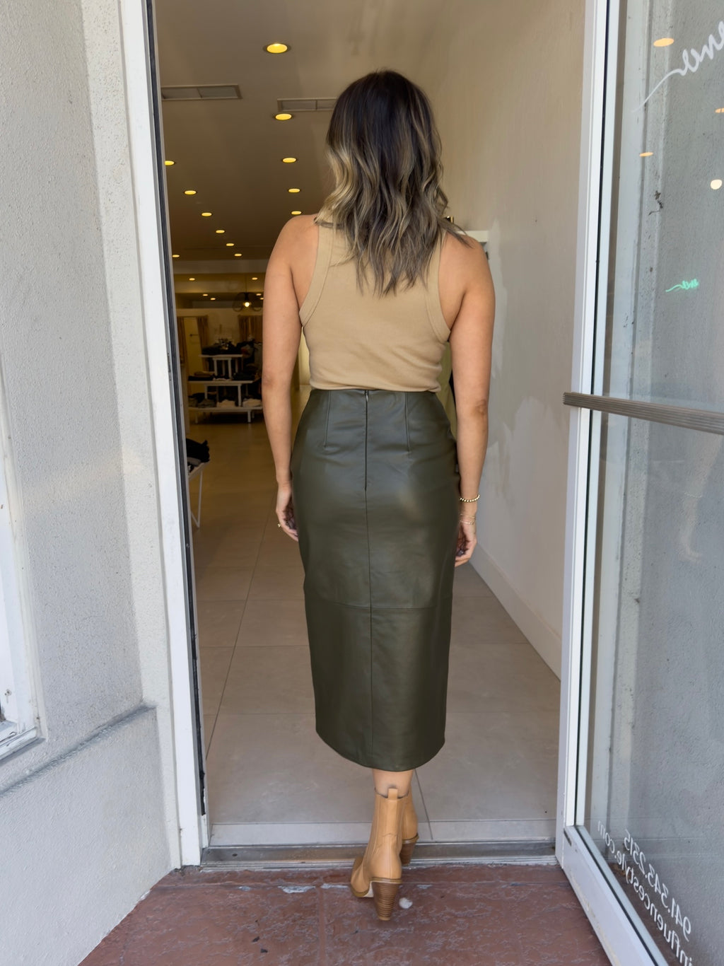 Draped faux leather skirt - Toi&moi