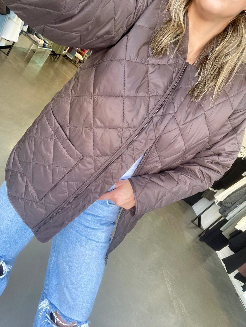 Sunrise Quilted Bomber Jacket