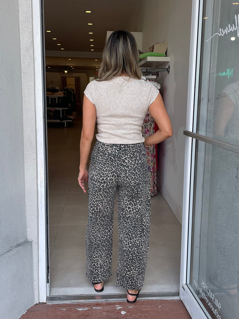 Lindsey Leopard Barrel Pants